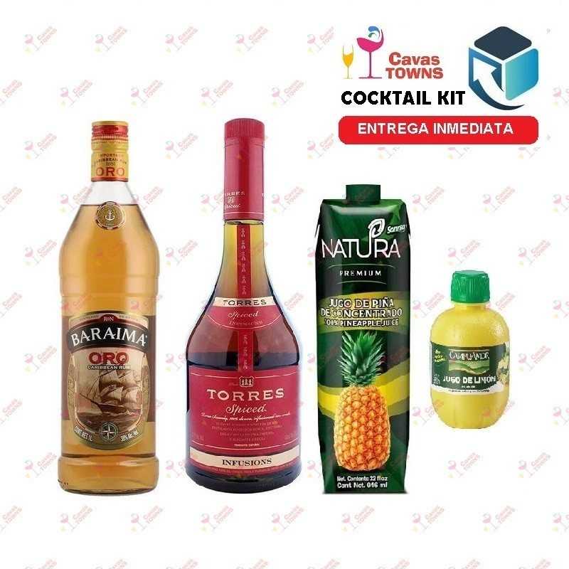 Ron Baraima Cocktail Kit Barbados Sunrise - 2 Receta Recipe - Cavas Towns