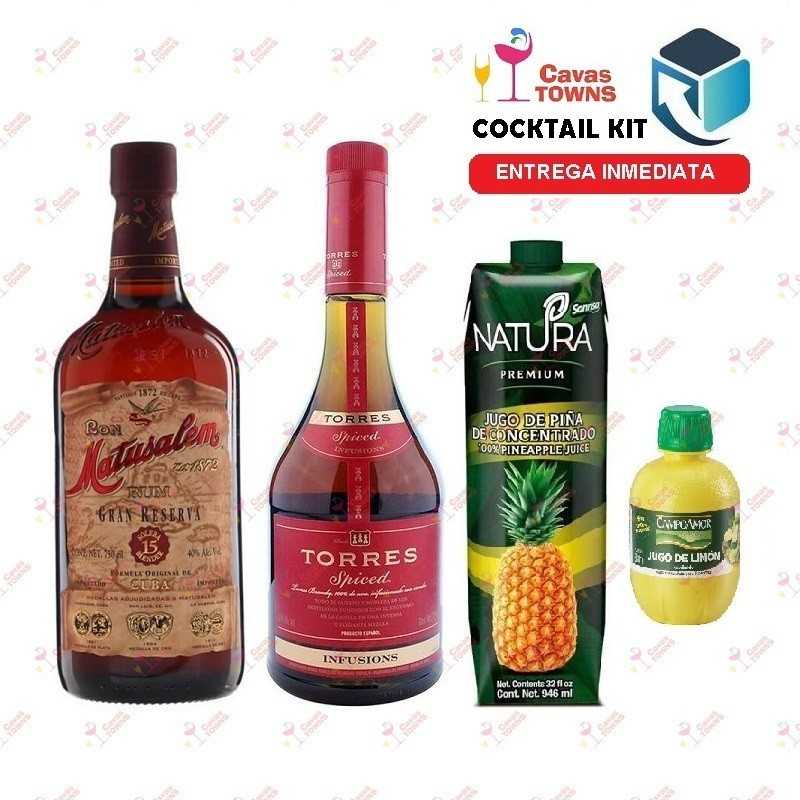 Ron Matusalem Cocktail Kit Barbados Sunrise - 2 Receta Recipe - Cavas Towns