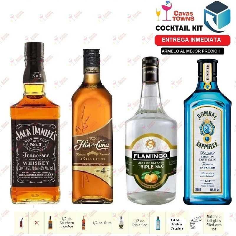 Ginebra Sapphire Cocktail Kit Hawaiian Punch - 2 Receta Recipe - Cavas Towns