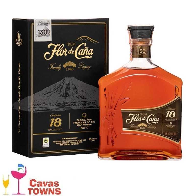 Ron Flor de Caña 18 Años 750 ml - Cavas Towns