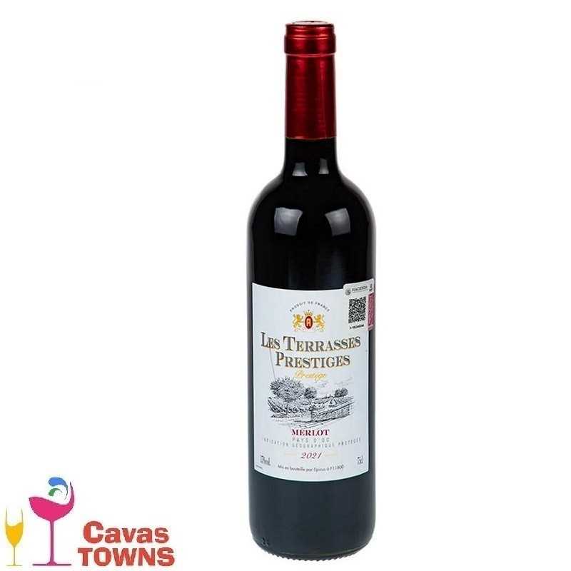 Vino Tinto Frances Les Terrasses Prestige IGP 750 ml - Cavas Towns
