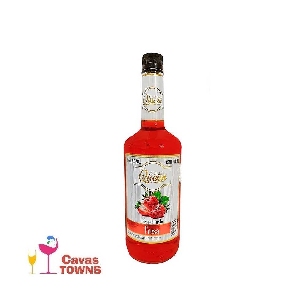 Licor Caribbean Queen de Fresa 1000 ml - Cavas Towns