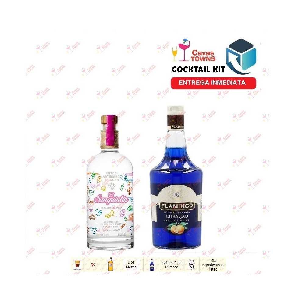 Cocktail Kit Blue Popper Mezcal Receta Recipe - Cavas Towns