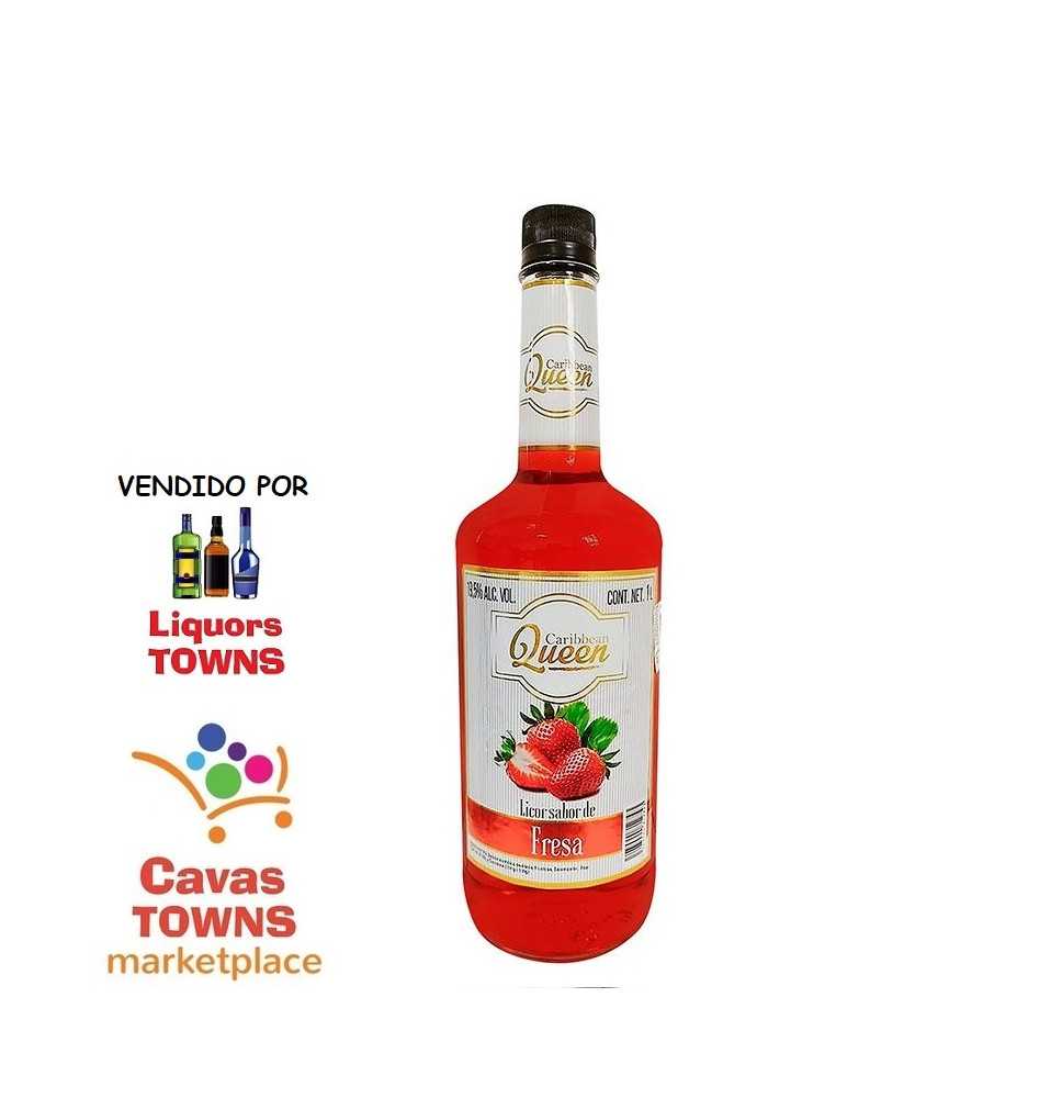 Licor Caribbean Queen de Fresa 1000 ml - Cavas Towns