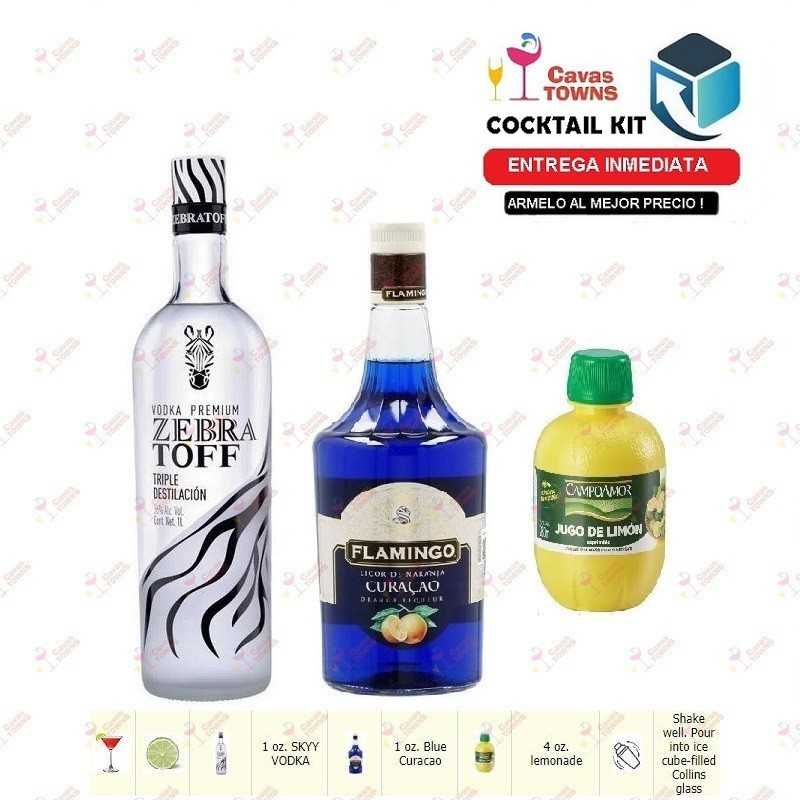 Cocktail Kit Blue Sky Lemonade - 2 Receta Recipe - Cavas Towns