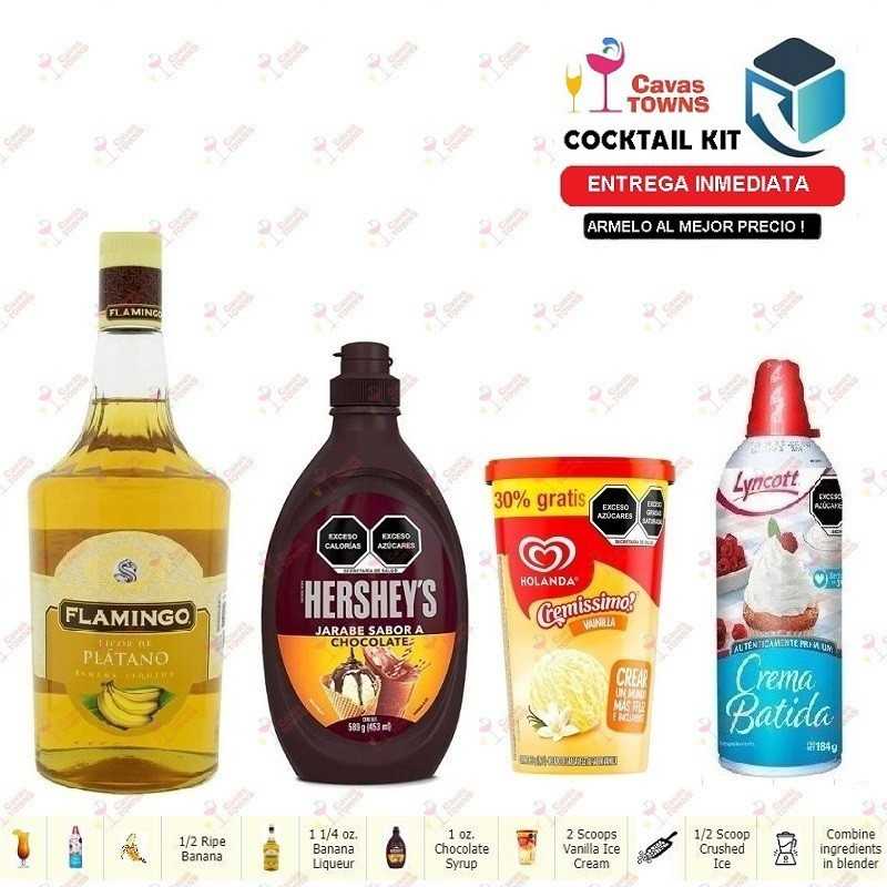 Cocktail Kit Chocolate Monkey Frozen Receta Recipe - Cavas Towns