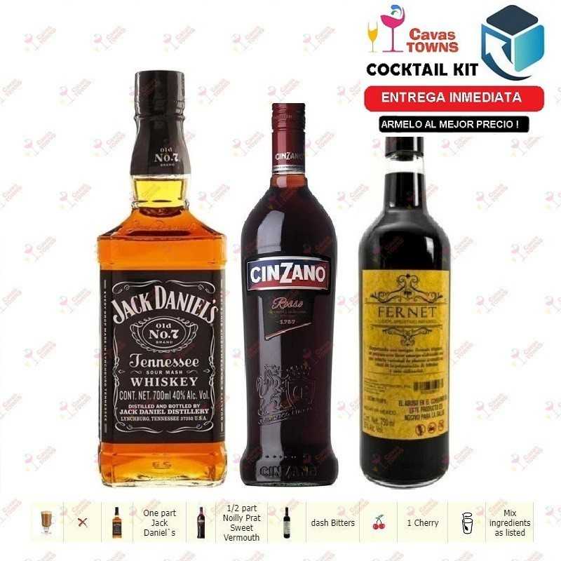 Cocktail Kit Classic Jack Daniels Manhattan Receta Recipe - Cavas Towns