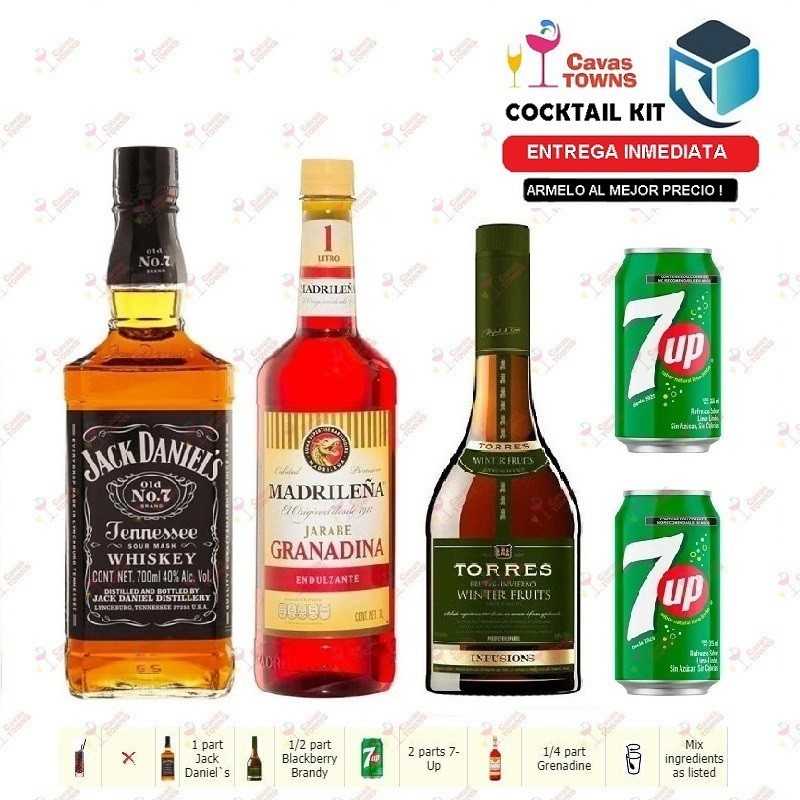 Cocktail Kit Jack Daniel's Blackberry Jack Receta Recipe - Cavas Towns