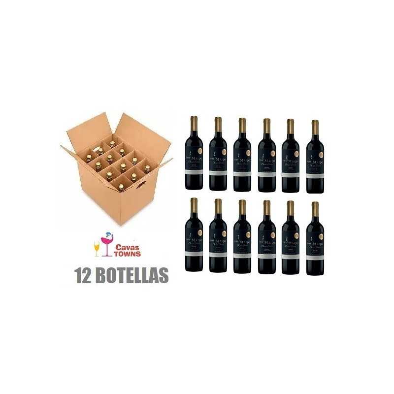 Caja 12 Botellas Vino Tinto Viña Maipo Syrah 750 ml - Cavas Towns
