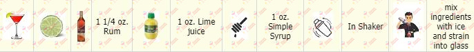 Cocktail Kit Lime Daiquiri - 3 Receta Recipe